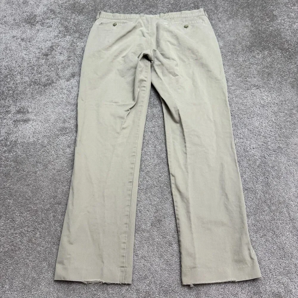 J.Crew Essential Chino Pants Mens 36W Khaki Tan Cotton Straight Leg Casual